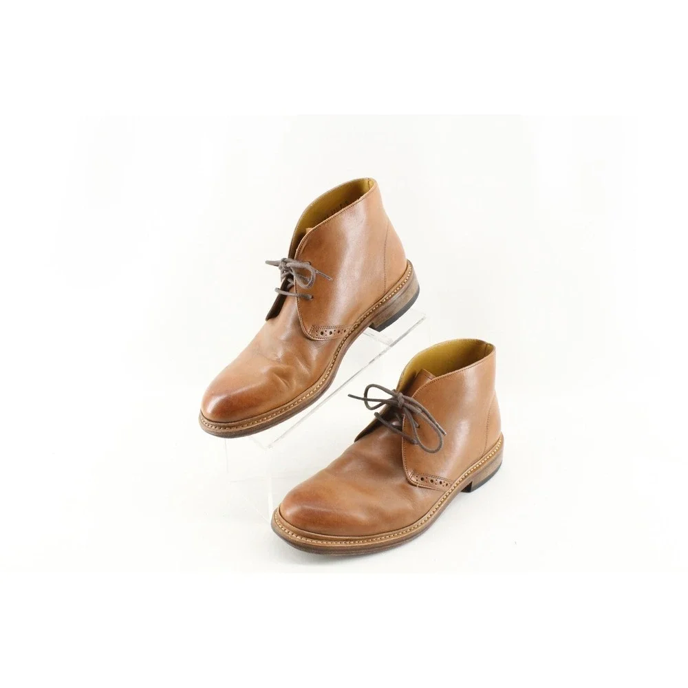 Stacy Adams Men's Brown Leather Smooth Toe Vintage Ankle‎ Boots Size 8 D